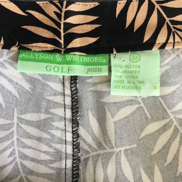 Allyson Whitmore golf tennis shorts skirt beige black size 10p - Picture 7 of 8